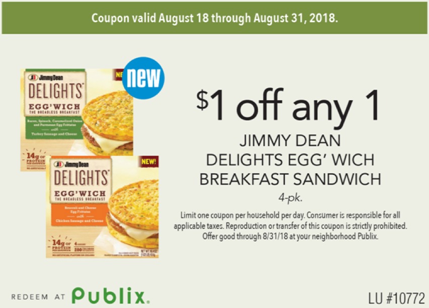 Super Deal On The Tasty New Jimmy Dean Delights® Eggwich At Your Local Publix Grab Your