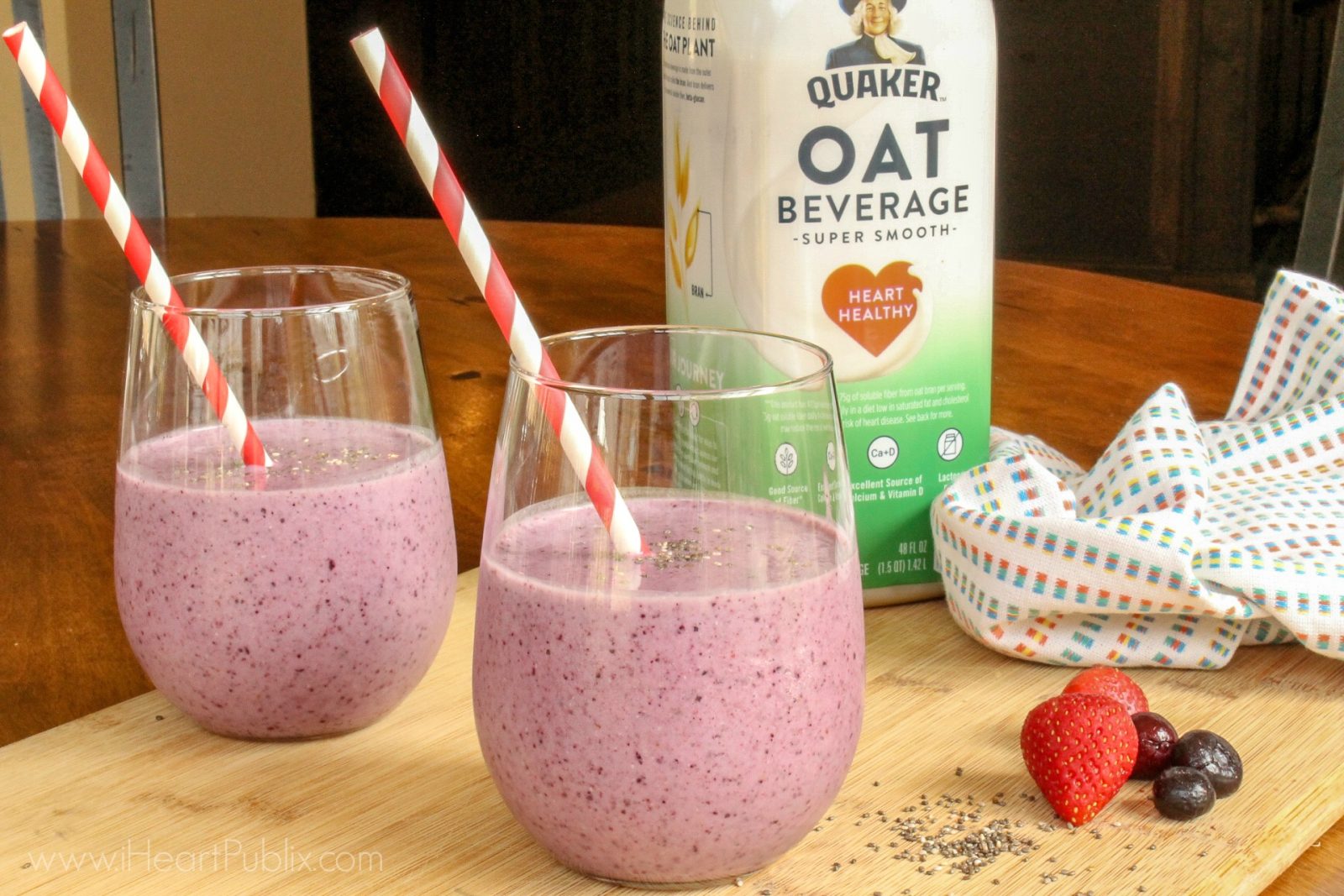 Chia Berry Smoothie Made With Quaker Oat Beverage – Save At Publix ...