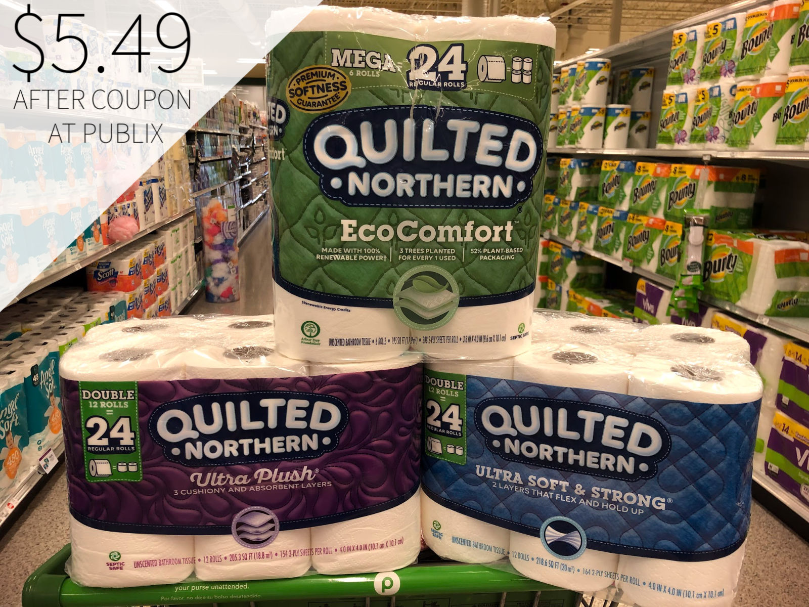 Quilted Northern Bathroom Tissue, Double Roll, 2 Ply, Unscented