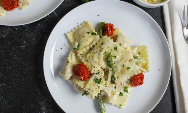 Chicken Alfredo Ravioli With Roasted Asparagus & Tomatoes – Super Meal To Go With The Deals At Publix