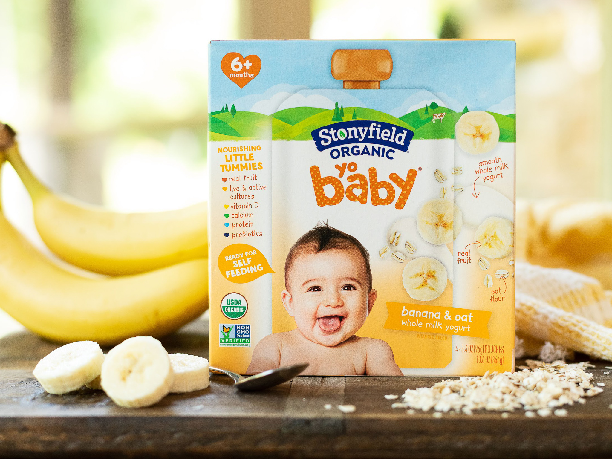 Stonyfield Organic Yobaby Pear & Peach Whole Milk Kids' Probiotic Yogurt -  6ct/4oz Cups : Target