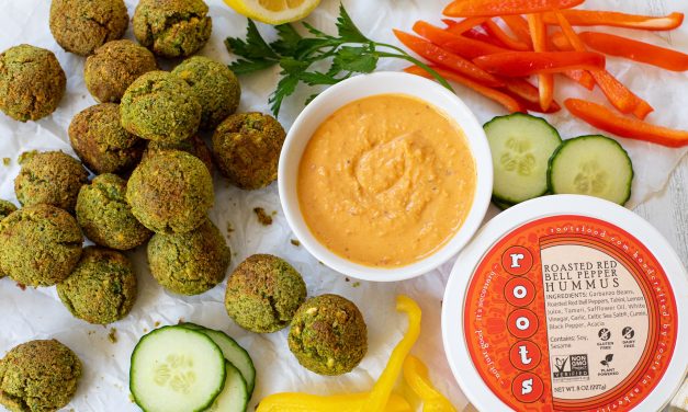 Now At Publix: Roots Roasted Red Bell Pepper Hummus- Perfect For Dipping With My Air Fryer Falafel