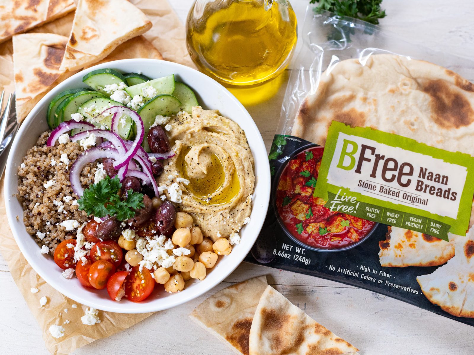 BFree Naan Breads Are Perfect For My Mediterranean Hummus & Quinoa Bowl ...