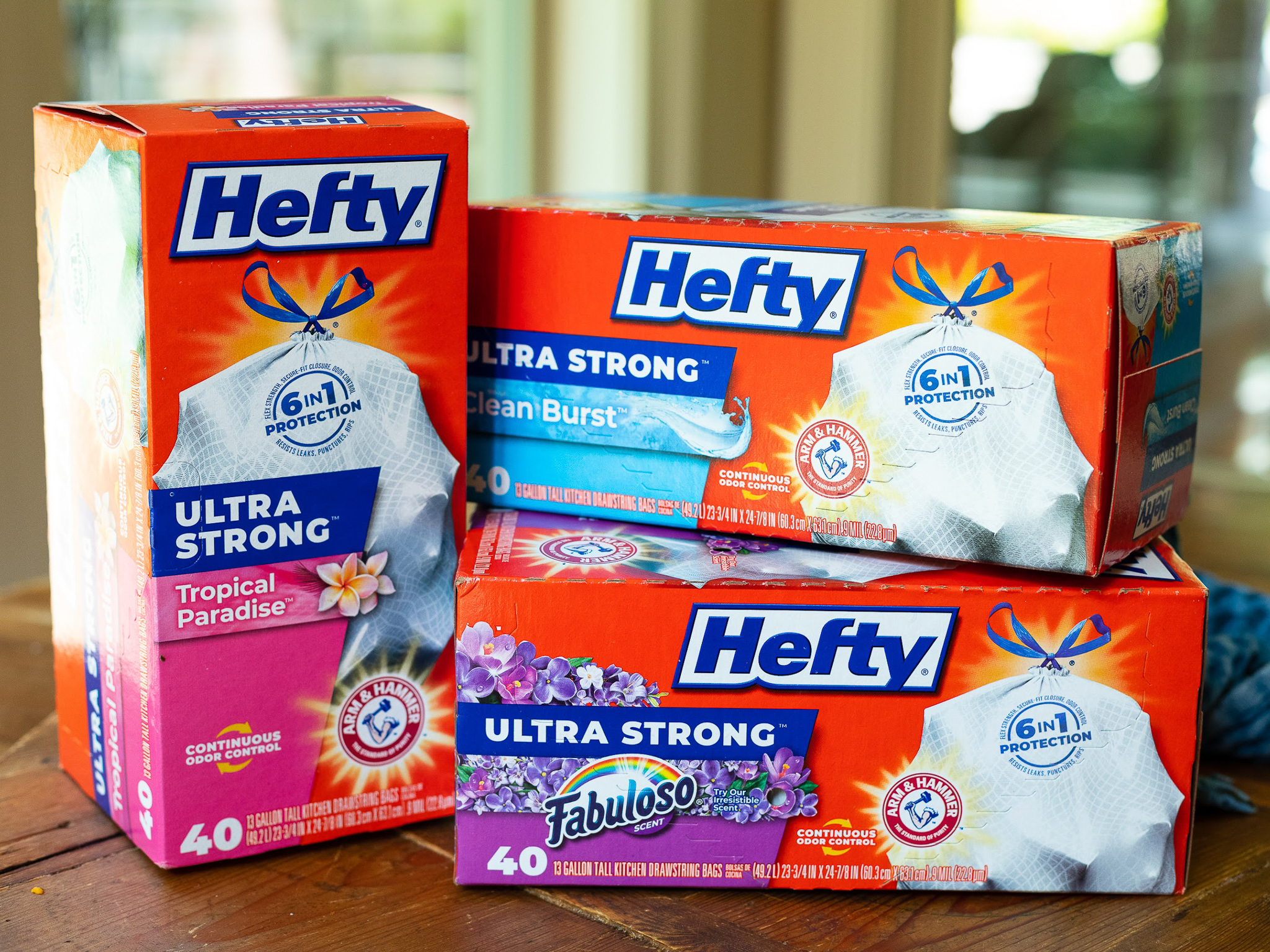 Hefty Tall Kitchen Bags, Ultra Strong, Drawstring, Fabuloso Scent, 13 Gallon