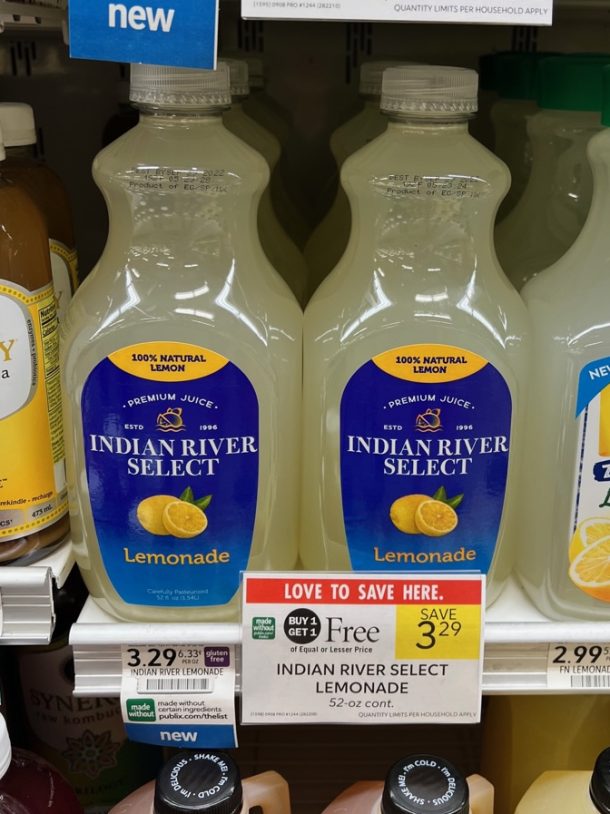 Indian River Select Lemonade Just $1.10 At Publix - iHeartPublix