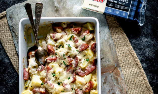 Recipes & Inspiration To Make Your Holiday Entertaining Easy & Delicious – Try This Cabot Cheesy Potato Sausage Casserole