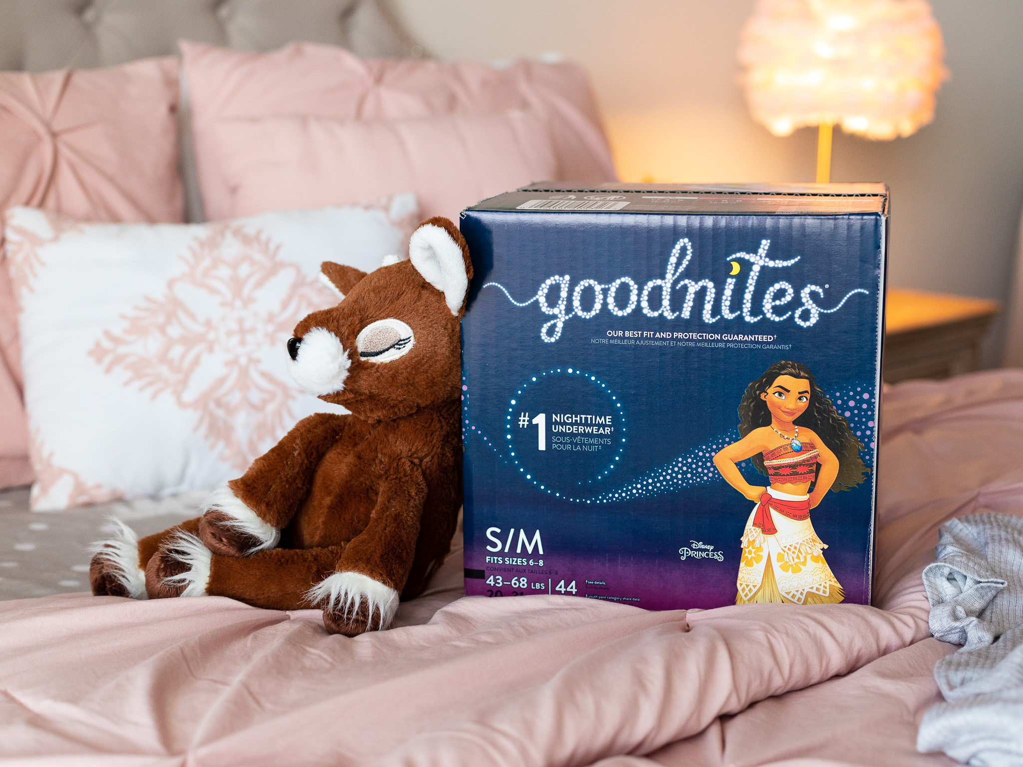Disney Princess MOANA Goodnites, Nighttime Bedwetting Underwear for Girls  S/M