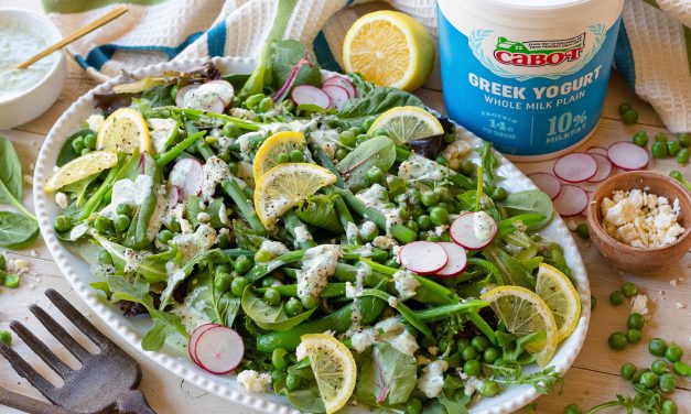 Save $1 On Cabot Greek Yogurt – Perfect Timing For My Green Goddess Spring Pea & Asparagus Salad!