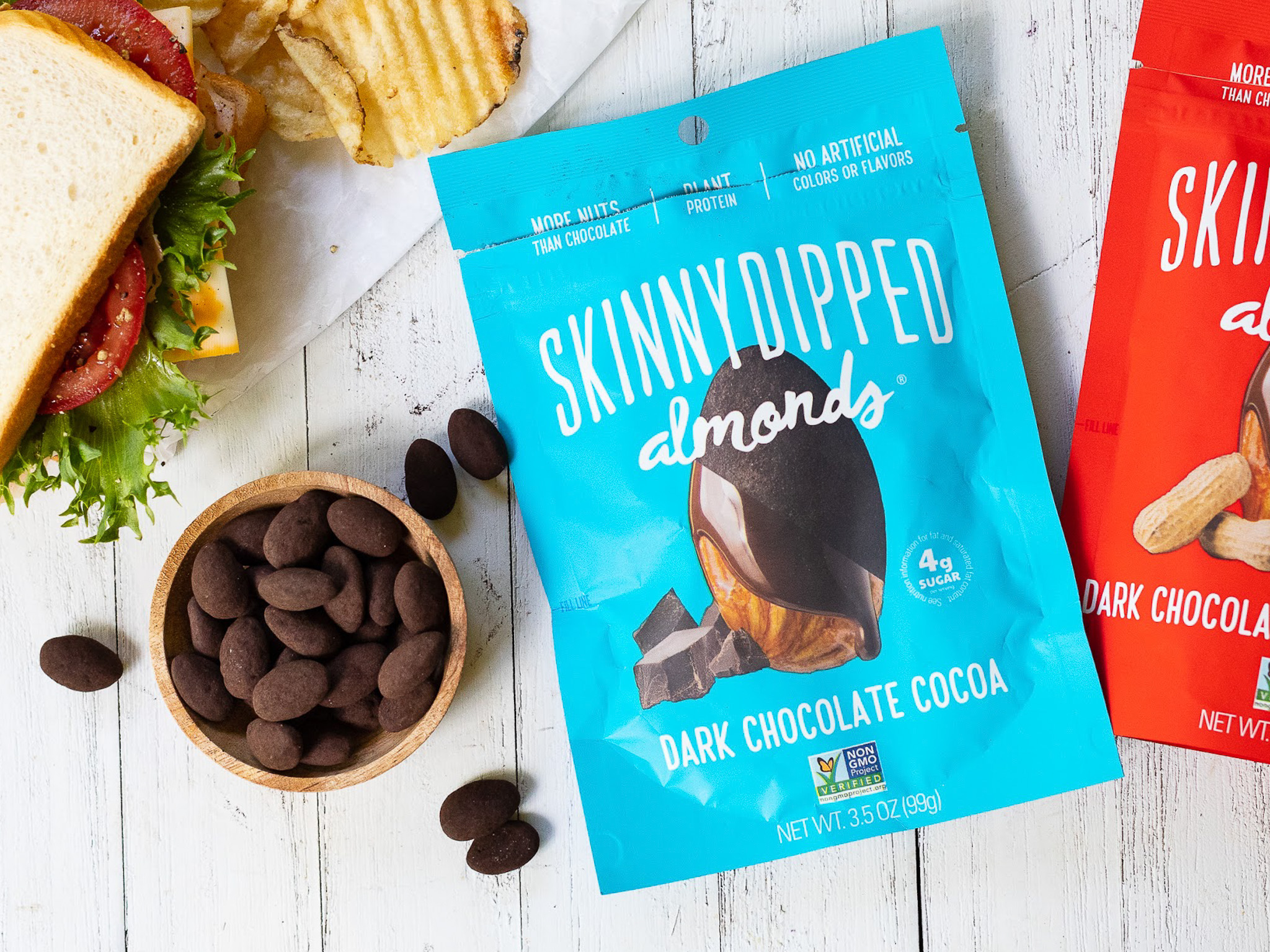 SkinnyDipped  Dark Chocolate Peanut Butter Almonds