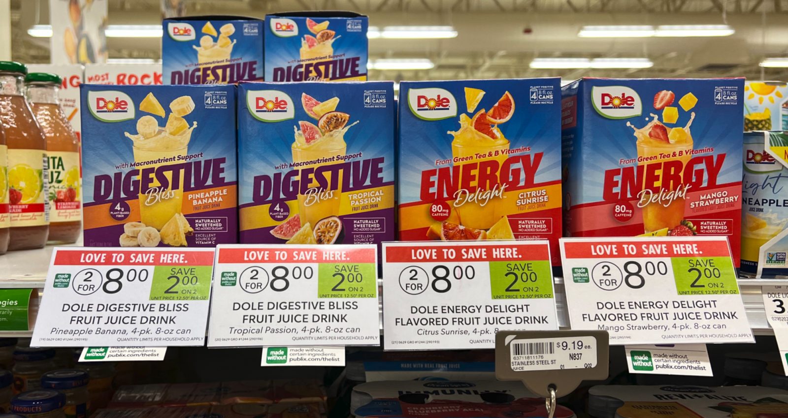 Dole Energy Delight Or Digestive Bliss Juice Drink Packs Just $3 At ...