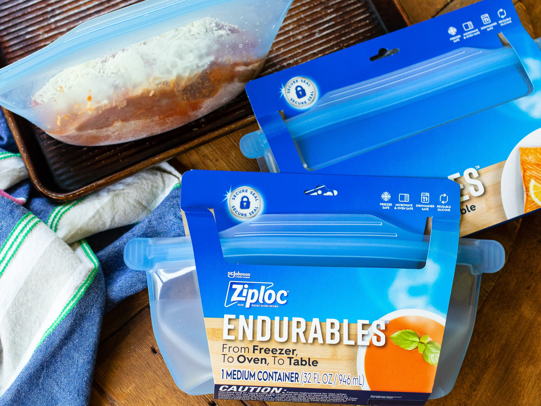 Ziploc® Endurables™ Medium Container, 4 cups, Wide Base With Feet, Reusable  Silicone, From Freezer, to Oven, to Table 