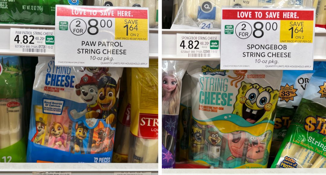 Paw Patrol Or Spongebob String Cheese Just $3.25 Per Pack At Publix ...