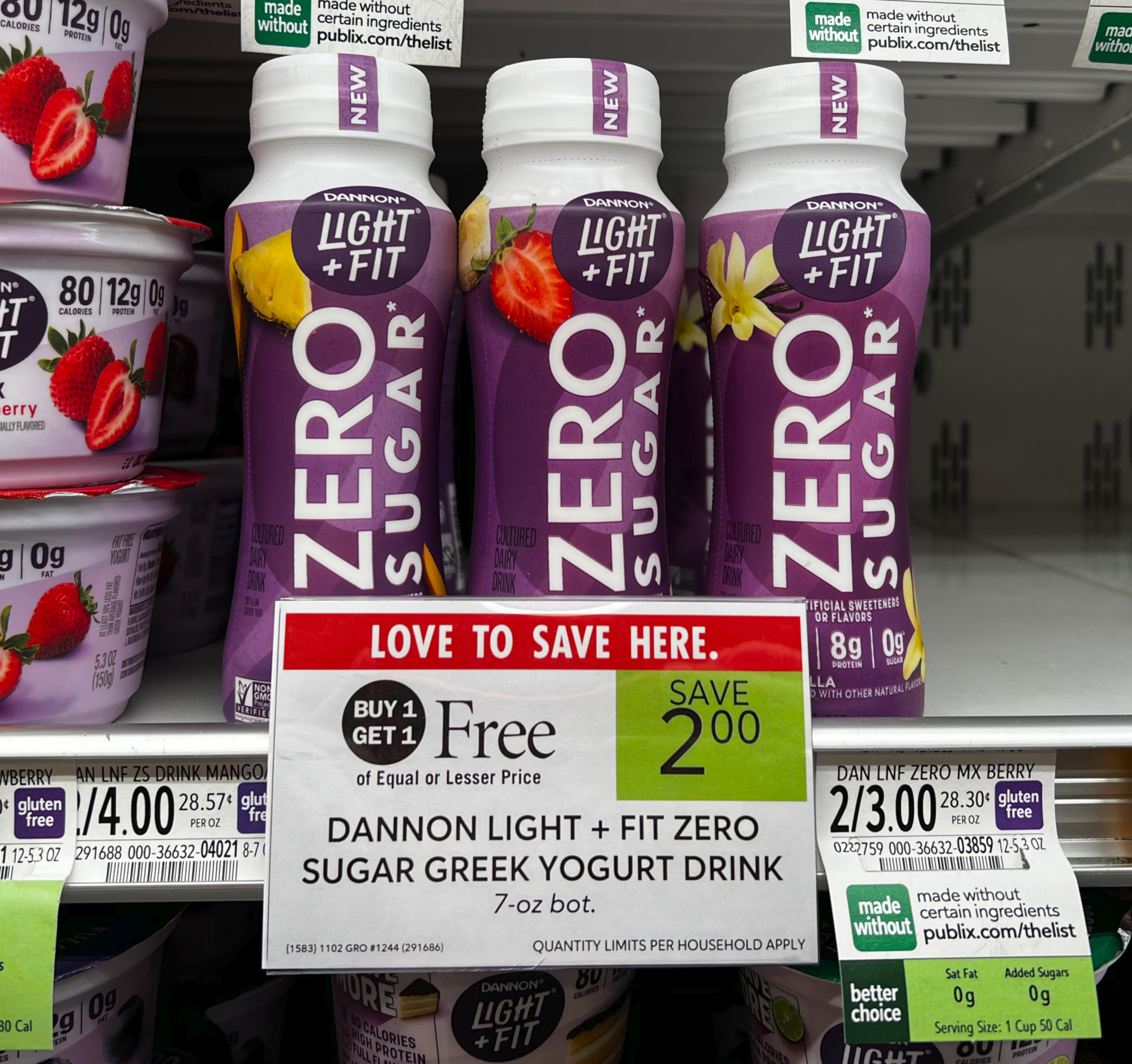 Pick Up Dannon Lightfit Zero Sugar Yogurt Drinks For Just 25¢ At Publix Iheartpublix 